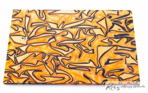 Akril tábla Sárga-Fekete markolatanyag 6,2x150x150mm