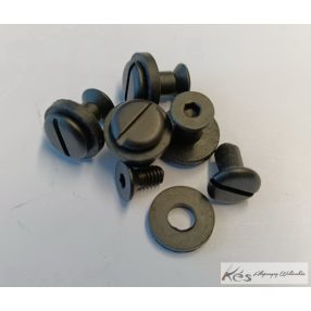   Kydex Chicago csavar Lapos hornyolt fej fekete D9,5/d5x7,8mm (5db)