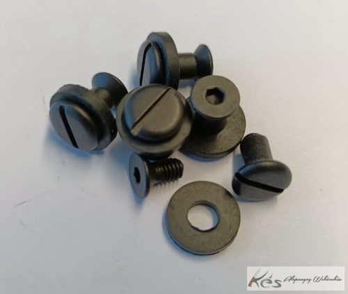 Kydex Chicago csavar Lapos hornyolt fej fekete D9,5/d5x7,8mm (5db)